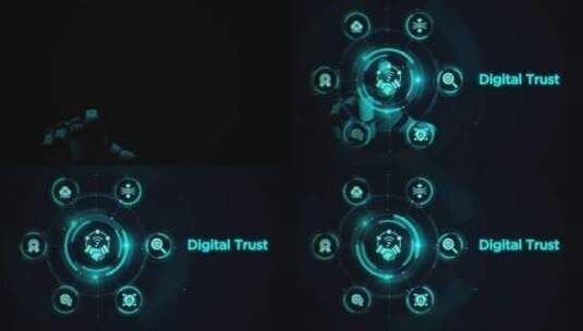 Digital Trust机器人触摸屏高清在线视频素材下载