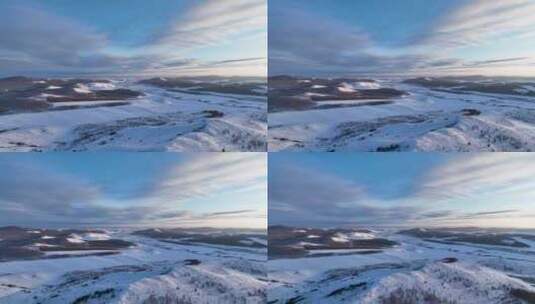 航拍内蒙古雪域雪原丘陵风光高清在线视频素材下载