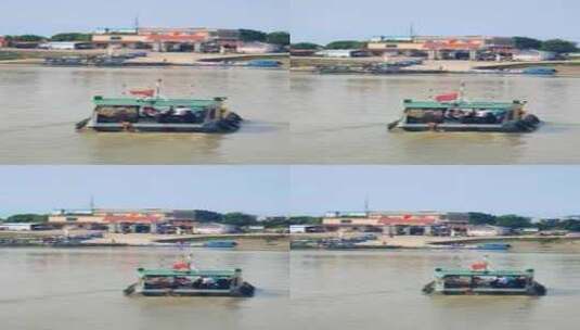 福建漳州九龙江玉枕码头的客运渡轮高清在线视频素材下载