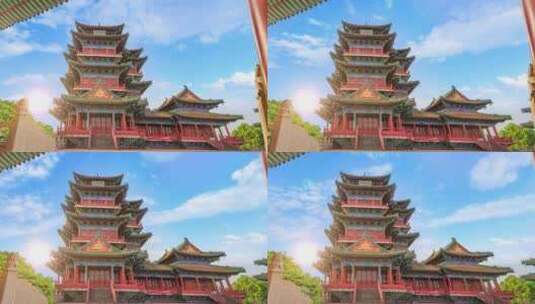 南京地标阅江楼古建筑阅江楼延时南京历史高清在线视频素材下载