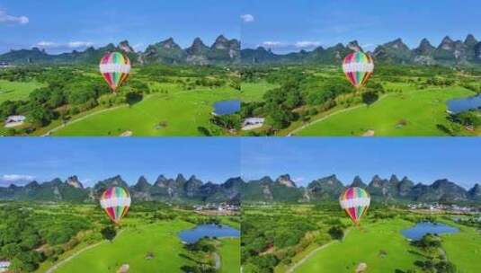 夏日出游露营旅行热气球高清在线视频素材下载
