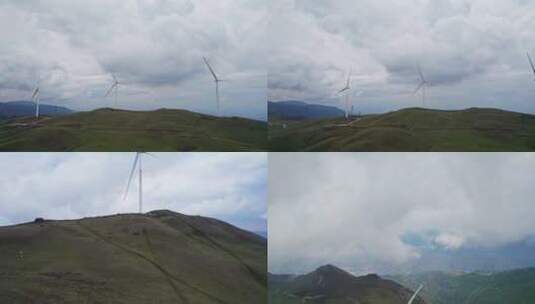 航拍风电风机高清在线视频素材下载