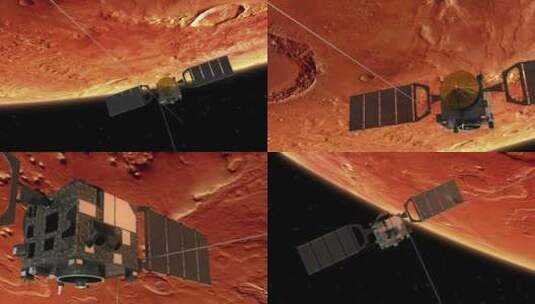 绕火星转的卫星高清在线视频素材下载