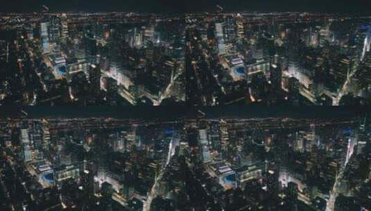 纽约市中心全景背景天线麦迪逊广场花园夜景高清在线视频素材下载