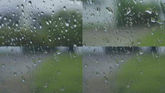 雨水打在玻璃上高清在线视频素材下载