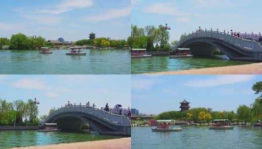 公园休闲划船高清在线视频素材下载