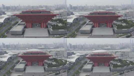 4K原素材-航拍上海世博展览馆-4高清在线视频素材下载