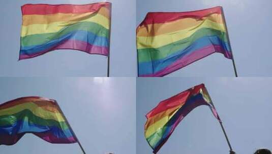 同性恋骄傲，旗帜，庆祝，庆祝高清在线视频素材下载