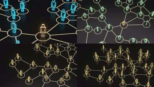 发光的小人与信息和通信的概念，三维渲染。高清在线视频素材下载