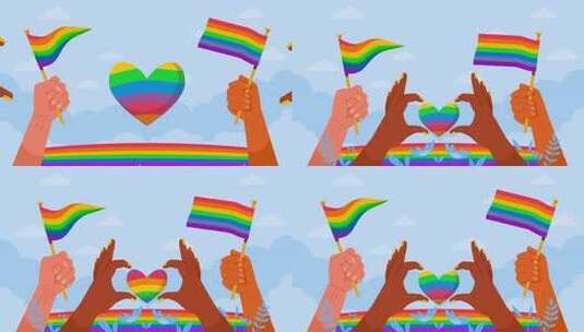 骄傲月庆祝活动-lgbtiq社区高清在线视频素材下载