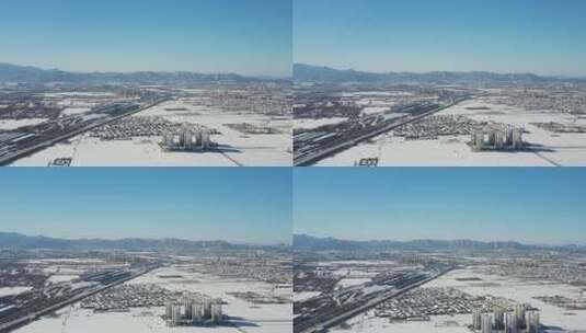 航拍雪景 冬至节气 冬天雪景  冬季高清在线视频素材下载