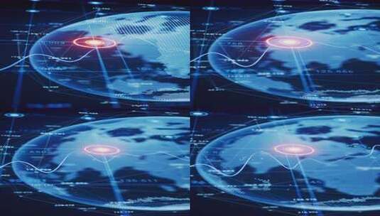 商务科技大数据数字地球与金融图表三维渲染高清在线视频素材下载