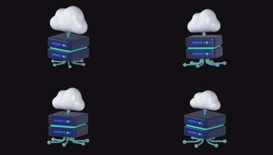 3D动画云数据服务器图标高清在线视频素材下载