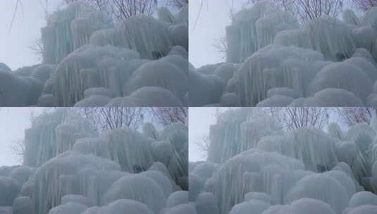 沕沕水 沕沕水景区 沕沕水冰瀑  冰川高清在线视频素材下载