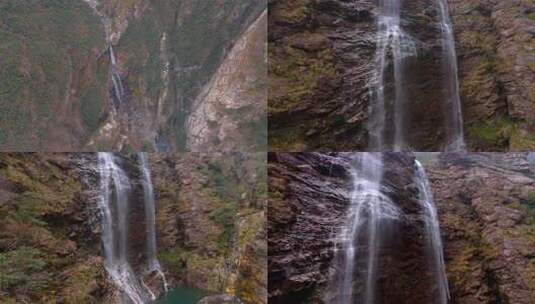 江西庐山瀑布自然风光航拍高清在线视频素材下载