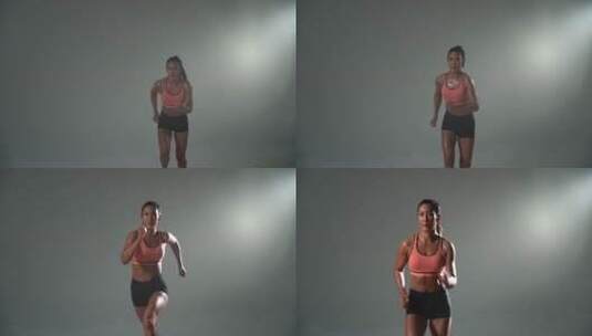 跑步的女田径运动员高清在线视频素材下载