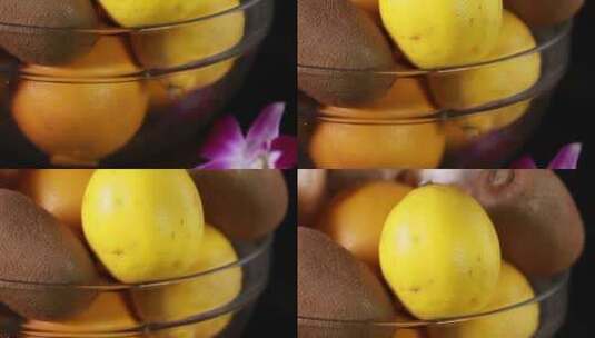 各种含有维生素C的水果猕猴桃柚子柠檬高清在线视频素材下载