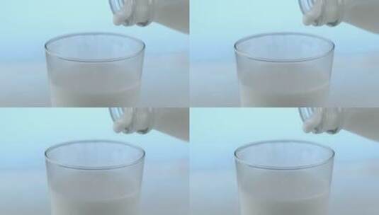 牛奶倒入玻璃杯中高清在线视频素材下载