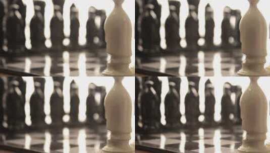 棋盘上的黑白棋子的焦距视频高清在线视频素材下载