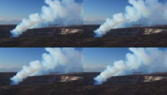 夏威夷岛上火山的浓雾高清在线视频素材下载