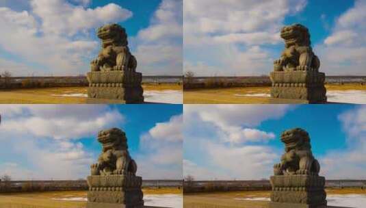 卢沟桥的狮子高清在线视频素材下载