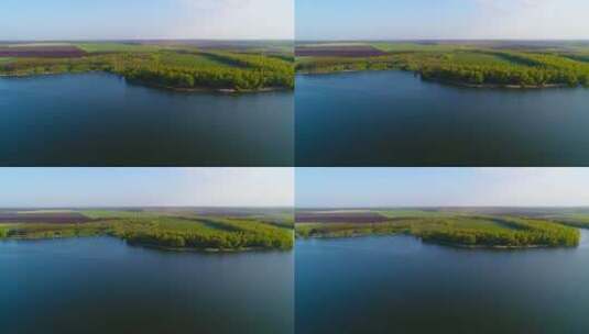 河流附近的种植区_航拍高清在线视频素材下载