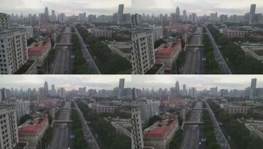 广州早晨的城市道路高清在线视频素材下载