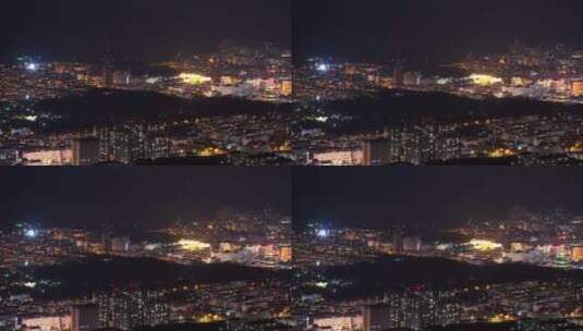 威海环翠奈古山城市夜景高清在线视频素材下载