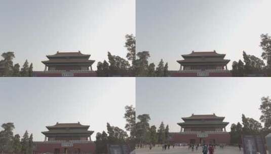 北京紫禁城角楼护城河意境4K实拍镜头高清在线视频素材下载
