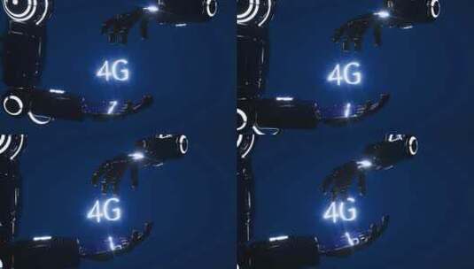 4G机器人机械臂科技感三维场景高清在线视频素材下载
