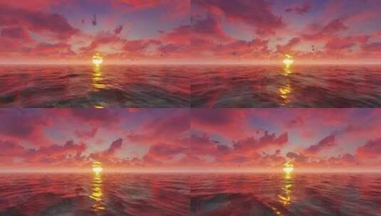 黄昏海面 日落海面高清在线视频素材下载