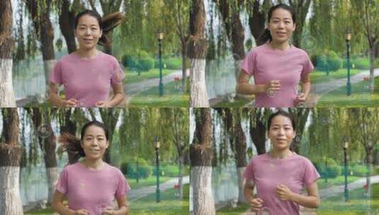 亚洲中国女性女士带耳机运动高清在线视频素材下载