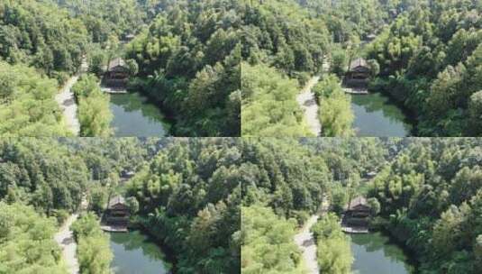 旅游景区湖南常德桃花源烟雨楼高清在线视频素材下载