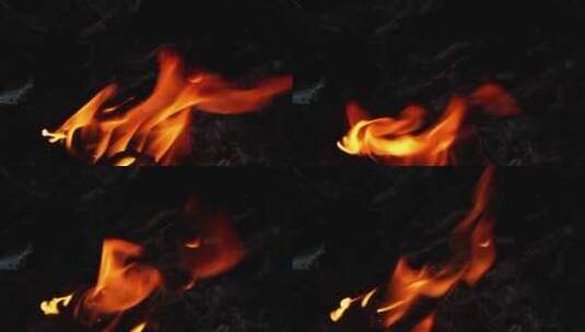 在篝火中燃烧的原木高清在线视频素材下载