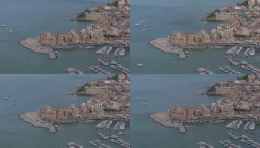 小镇的码头和港口景观高清在线视频素材下载