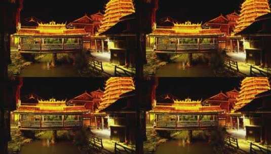 贵州肇兴侗寨夜景高清在线视频素材下载