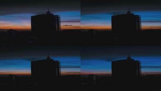 广州城市建筑剪影夕阳晚霞竖屏延时摄影高清在线视频素材下载