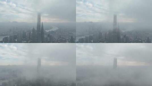 飞上云端看见上海中心高清在线视频素材下载