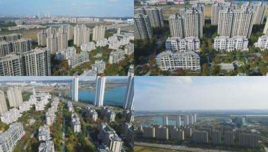 上海闵行区兰香湖壹号别墅群4K航拍高清在线视频素材下载