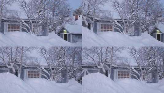 芬兰小镇的雪景风光高清在线视频素材下载