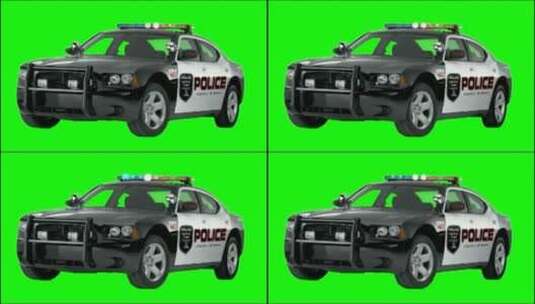 绿幕-交通工具-警车1高清在线视频素材下载