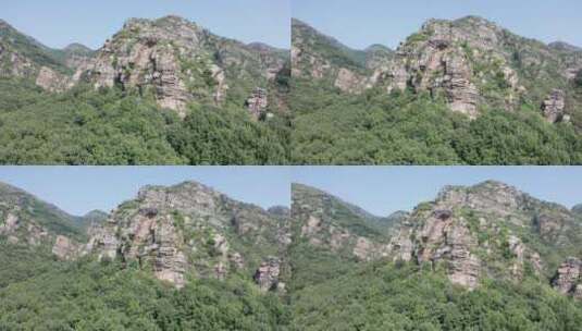 山间悬崖峭壁森林树林山峦大山航拍2高清在线视频素材下载