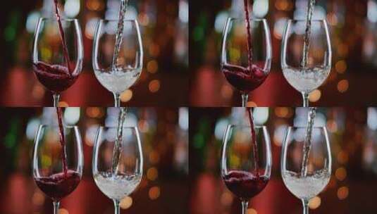 将葡萄酒倒入酒杯高清在线视频素材下载