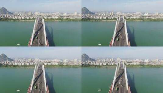 城市航拍柳州广雅大桥高清在线视频素材下载