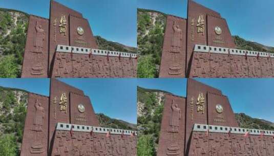 航拍山西忻州雁门关旅游景区4K50帧高清在线视频素材下载