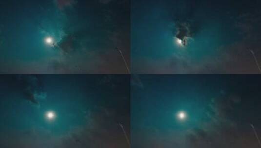 月亮延时4K夜晚星空意境实拍高清在线视频素材下载