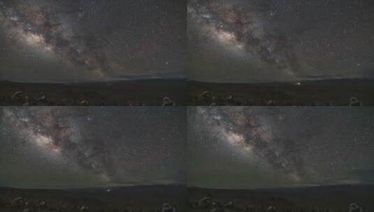 西藏阿里 札达土林 玛尼堆 银河 星空高清在线视频素材下载