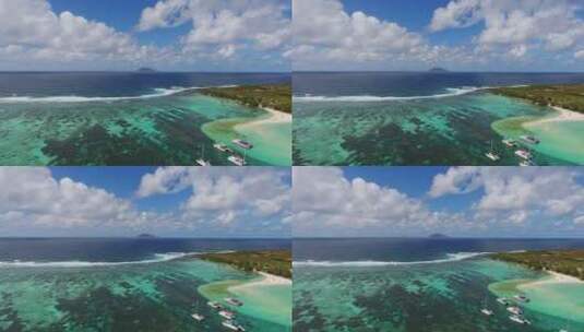 航拍碧海蓝天大海风景画片头片尾素材高清在线视频素材下载
