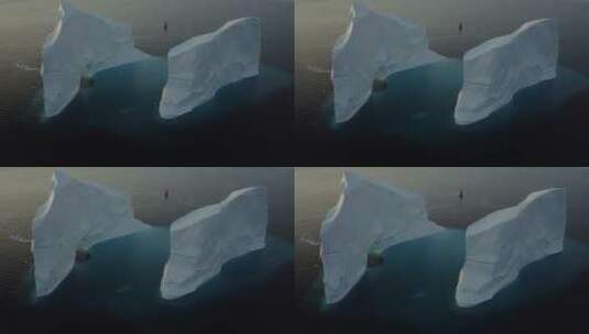 航拍的冰山景观高清在线视频素材下载