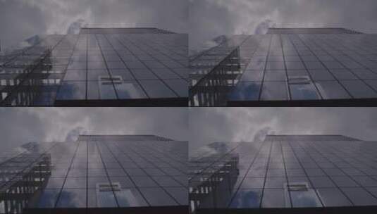 低角度拍摄的建筑物景观高清在线视频素材下载